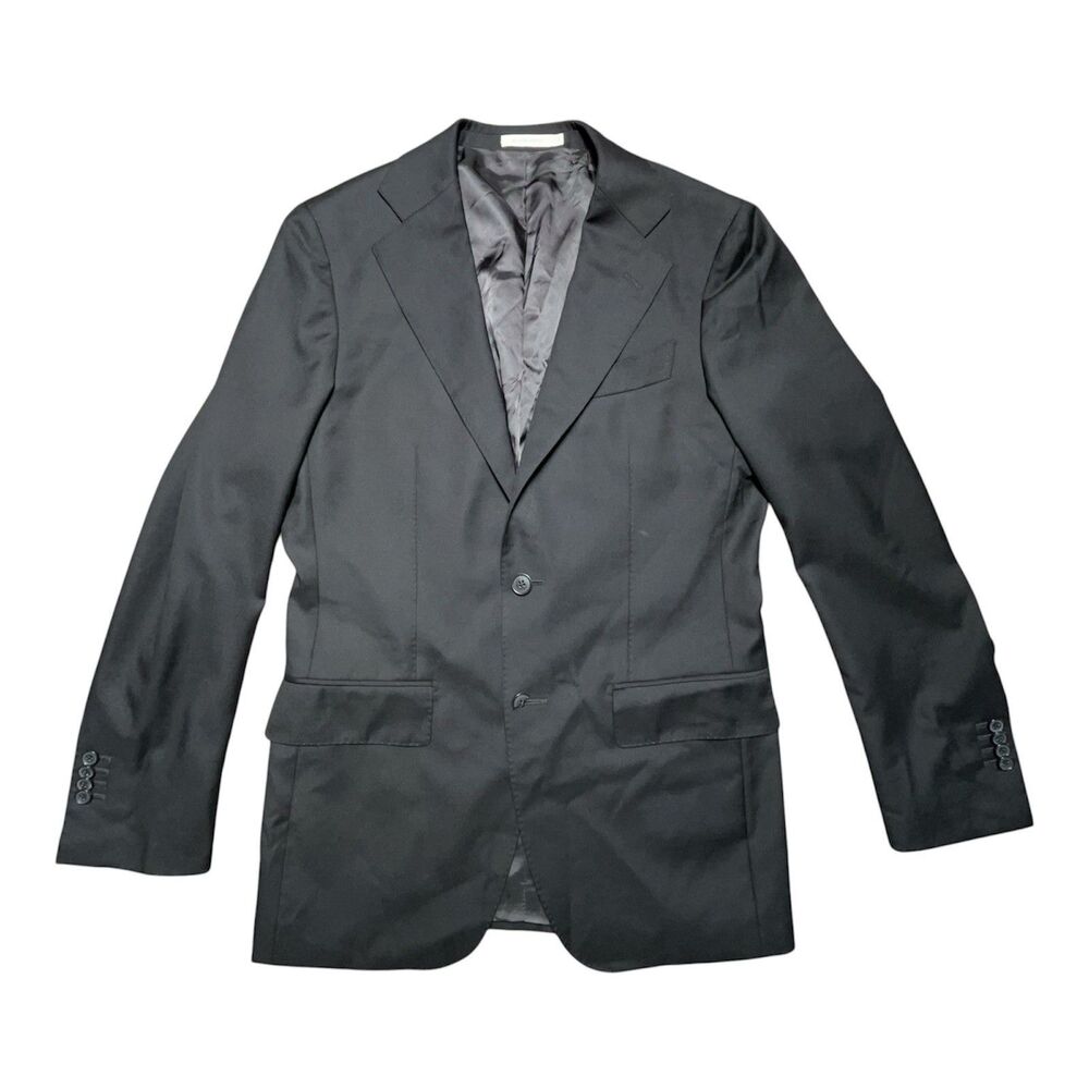 Suitsupply Havana Flap Blazer Black Vitale Barberis Canonico Wool Men’s 36R Slim